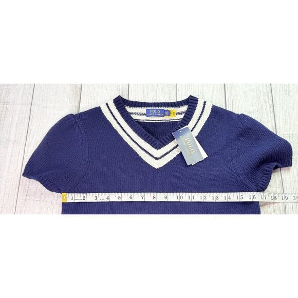 Polo Ralph Lauren Girls Cotton Cashmere Cricket Sweater Short Sleeve Size Med - Picture 4 of 8